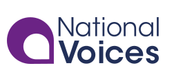 Logo, company name for: National Voices 