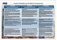 An image of a table of framework for Equity of Health Care for Māori.