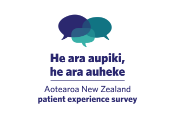Patient experience survey logo in blue