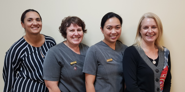 An image of South City Health Eczema Improvement Team, Teresa Waitere, Michelle Madgwick, Melissa Castillo and Dr Kate Sinclair