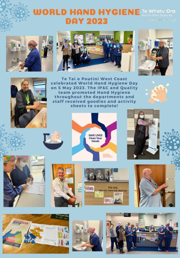 A collage of images showing various hand hygiene day activities